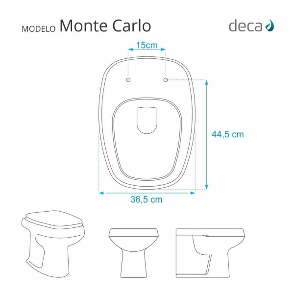 Encontraproduto.com.br - Tampa De Vaso Sanitário Para Louça Modelo Monte Carlo Para Vaso Deca Cor Branco