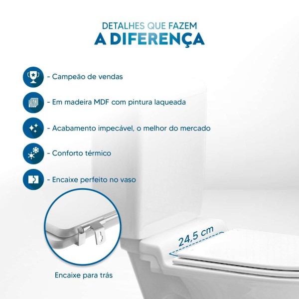 Encontraproduto.com.br - Assento Sanitário Calypso Cinza Platina para vaso Incepa