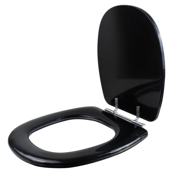 Encontraproduto.com.br - Assento Sanitário Almofadado Aspen Preto Para Bacia Deca