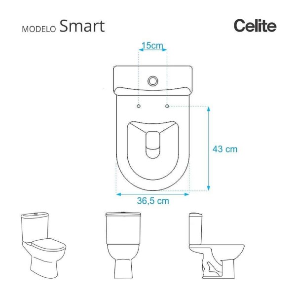 Encontraproduto.com.br - Assento Sanitário Poliester Soft Close Smart Pergamon (bege Claro) Para Vaso Celite