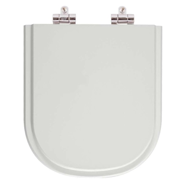 Encontraproduto.com.br - Assento Sanitário Poliéster Soft Close Flox Cinza Claro para vaso Fiori
