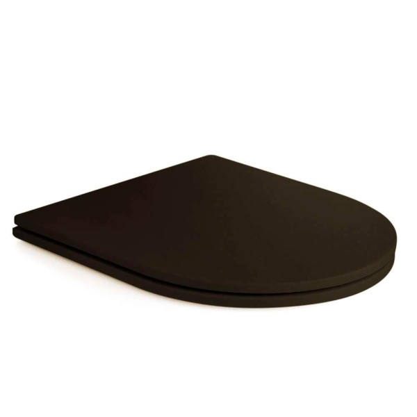 Encontraproduto.com.br - Assento Sanitário Poliéster Luxo Link Lk Marrom Fosco Para Vaso Deca Com Ferragem Dourada