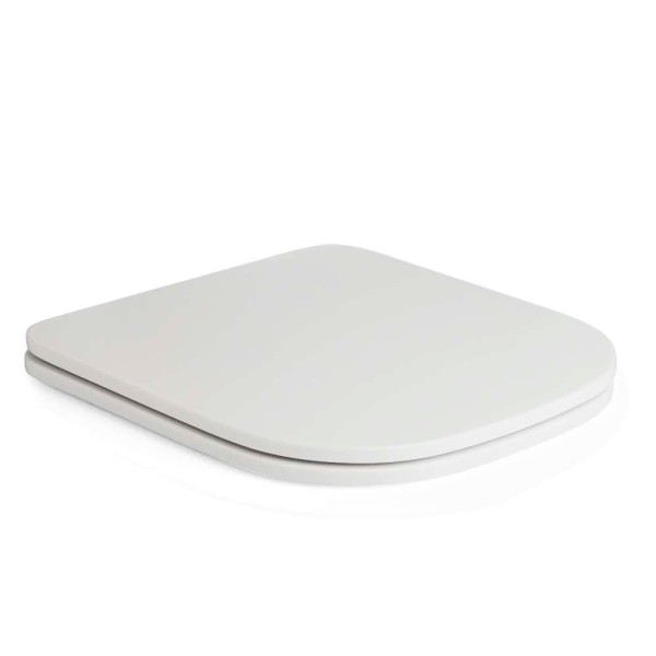 Encontraproduto.com.br - Assento Sanitário Poliéster Antibacteriano Quadra Branco Para Vaso Deca Com Ferragem Dourada