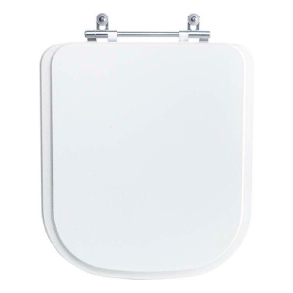 Encontraproduto.com.br - Assento Sanitário Poliéster Antibacteriano Quadra Branco Para Vaso Deca Com Ferragem Dourada