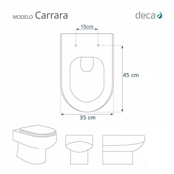 Encontraproduto.com.br - Assento Sanitário Acrílico Carrara Branco para vaso Deca