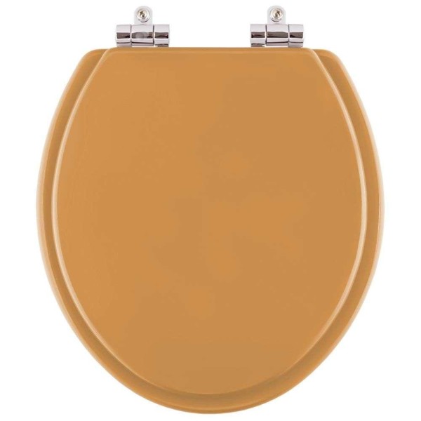 Encontraproduto.com.br - Assento Sanitario Poliester com Amortecedor Lirio Amarelo Terra para Vaso Celite