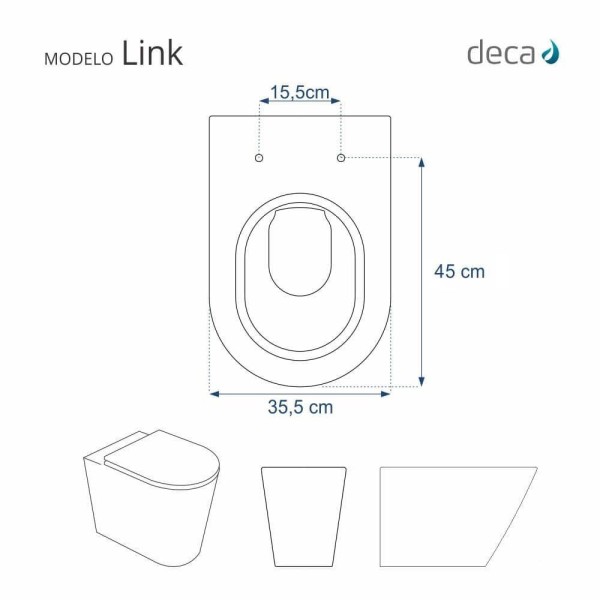 Encontraproduto.com.br - Assento Sanitário Almofadado Link LK Branco para vaso Deca