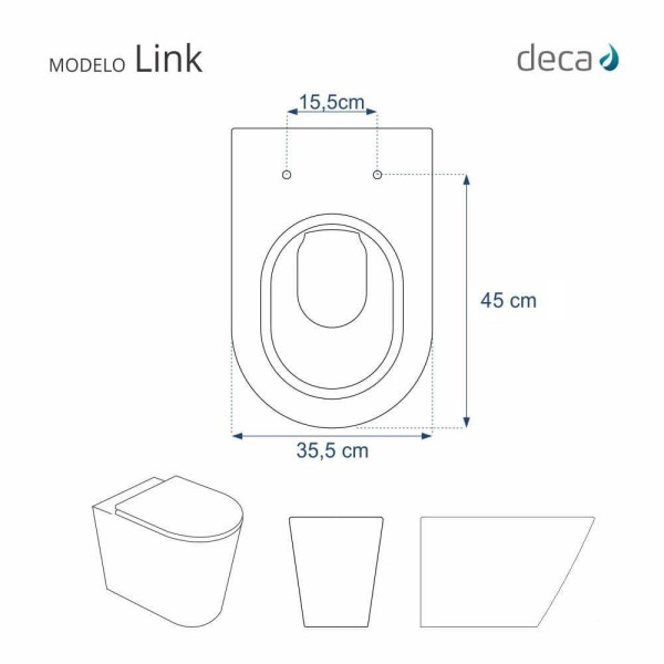 Encontraproduto.com.br - Assento Sanitário Almofadado Link LK Branco para vaso Deca