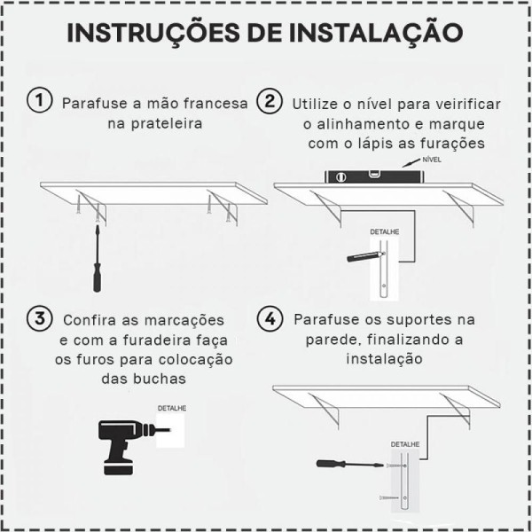 Encontraproduto.com.br - Kit 3 Prateleiras 80 X 30cm Amarela Com Mão Francesa