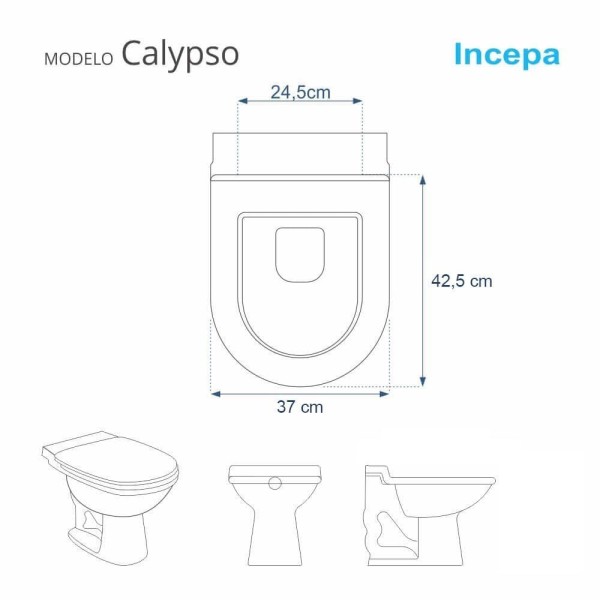 Encontraproduto.com.br - Assento Sanitário Poliester Calypso Branco Para Vaso Incepa