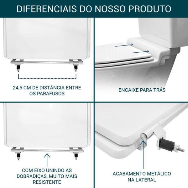 Encontraproduto.com.br - Assento Sanitário Poliester Calypso Branco Para Vaso Incepa