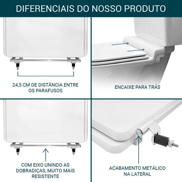 Encontraproduto.com.br - Assento Sanitário Poliester Calypso Branco Para Vaso Incepa