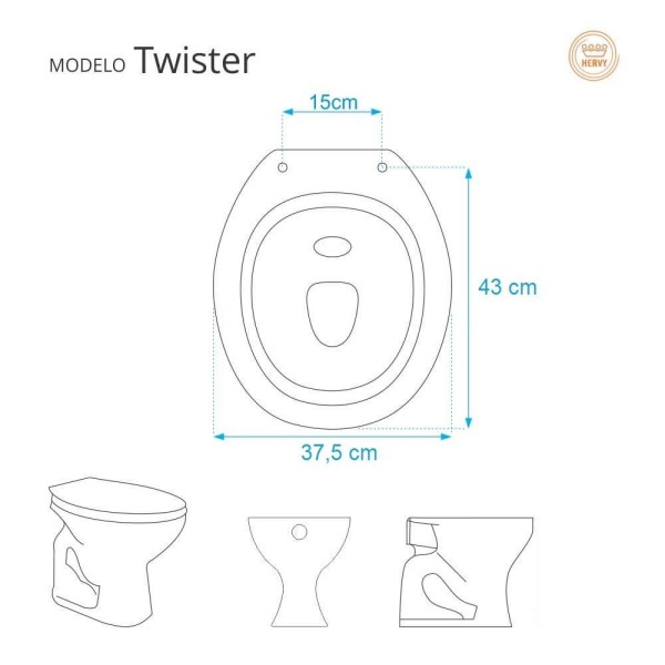 Encontraproduto.com.br - Assento Sanitario Almofadado Twister Branco Para Vaso Hervy