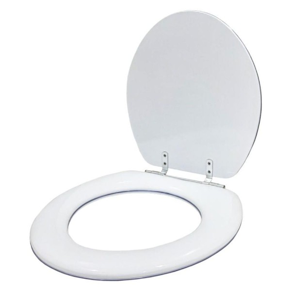 Encontraproduto.com.br - Assento Sanitario Almofadado Twister Branco Para Vaso Hervy