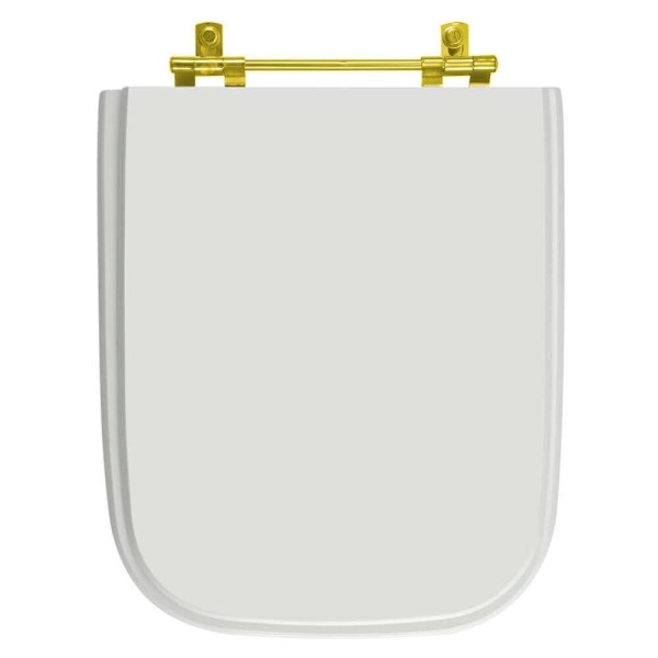 Encontraproduto.com.br - Tampa de Vaso Tivoli Branco para bacia Ideal Standard Com Ferragem Dourada