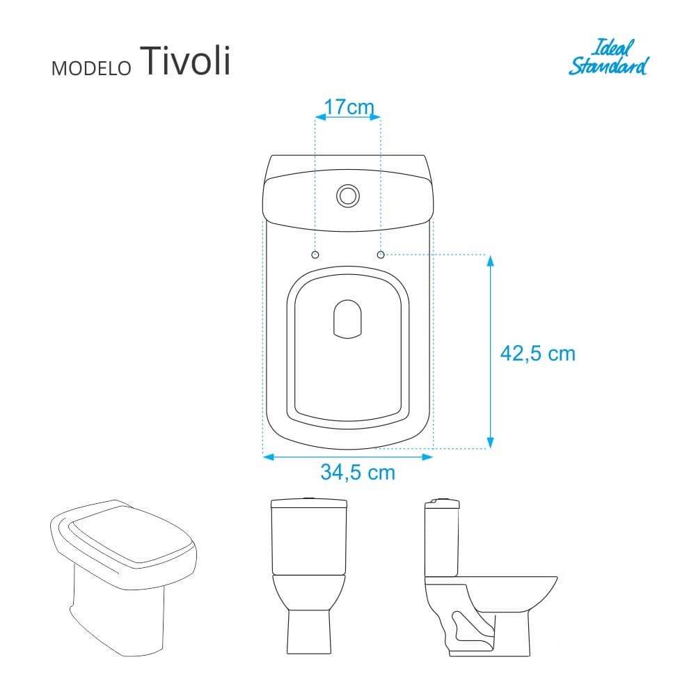Encontraproduto.com.br - Assento Sanitário Poliéster Tivoli Branco para vaso Ideal Standard Com Ferragem Dourada