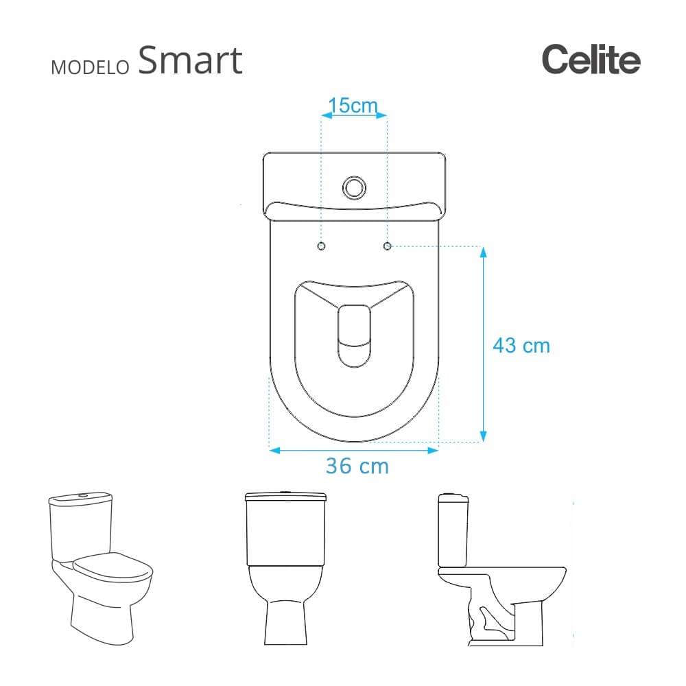 Assento Sanitário Acrílico Smart Branco para vaso Celite