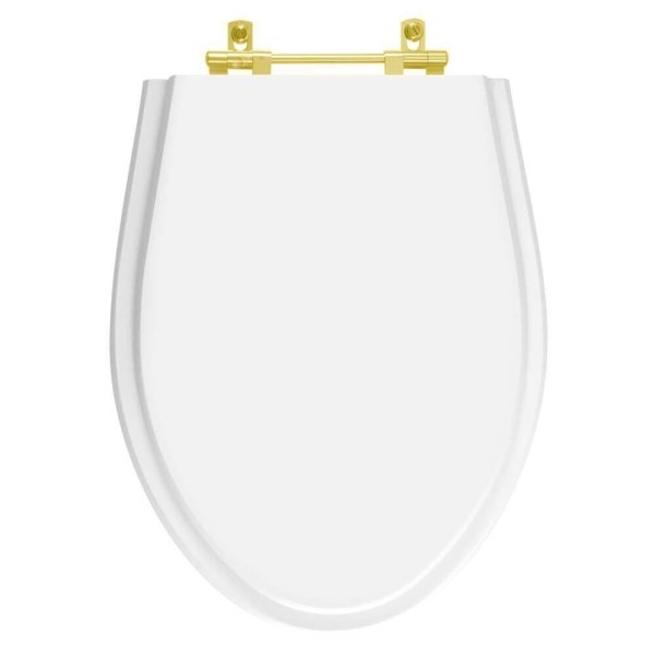 Encontraproduto.com.br - Assento Sanitário Absolute Branco para vaso Ideal Standard Com Ferragem Dourada