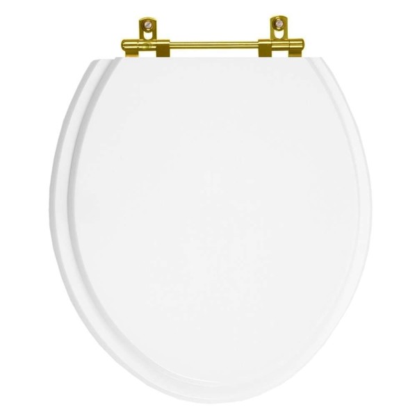 Encontraproduto.com.br - Assento Sanitário Parati Branco para vaso Logasa Com Ferragem Dourada