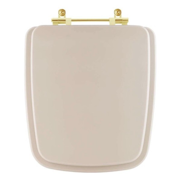 Encontraproduto.com.br - Tampa de Vaso Poliester Boss Champagne para bacia Incepa Com Ferragem Dourada