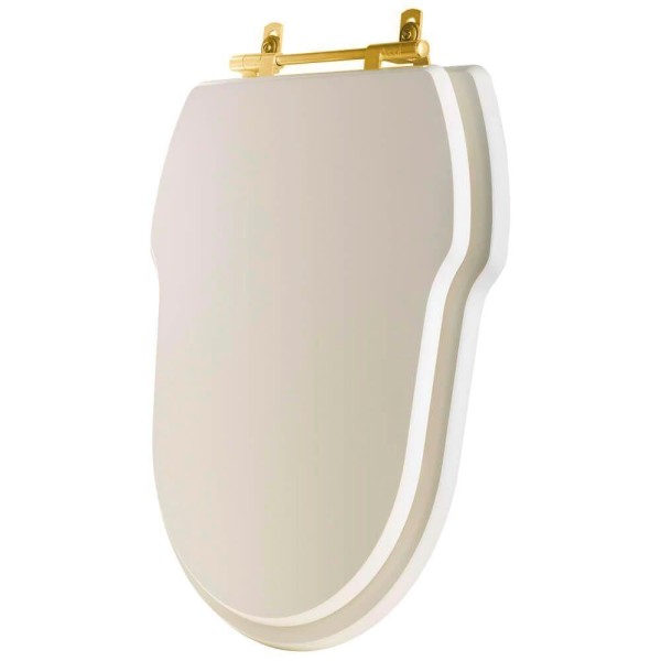 Encontraproduto.com.br - Assento Sanitário Hampton Biscuit Para Vaso Incepa Com Ferragem Dourada