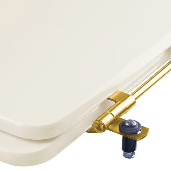 Encontraproduto.com.br - Assento Sanitário Hampton Biscuit Para Vaso Incepa Com Ferragem Dourada