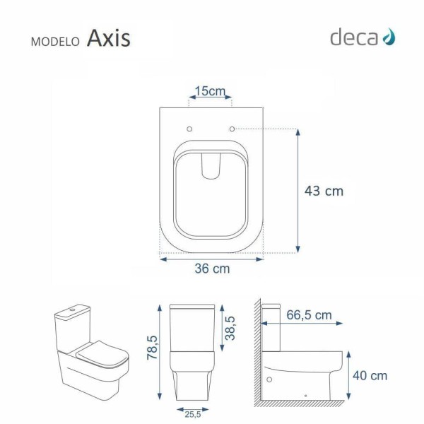 Encontraproduto.com.br - Tampa de Vaso Poliéster Axis Branco para bacia Deca 6lpf