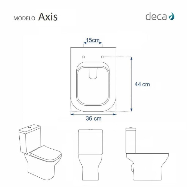Encontraproduto.com.br - Tampa de Vaso Poliéster Axis Branco para bacia Deca 6lpf