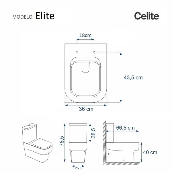 Encontraproduto.com.br - Tampa de Vaso Poliéster Elite Branco para Bacia Celite