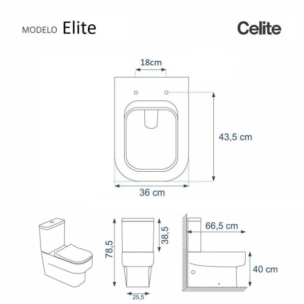 Encontraproduto.com.br - Tampa de Vaso Poliéster Elite Branco para Bacia Celite