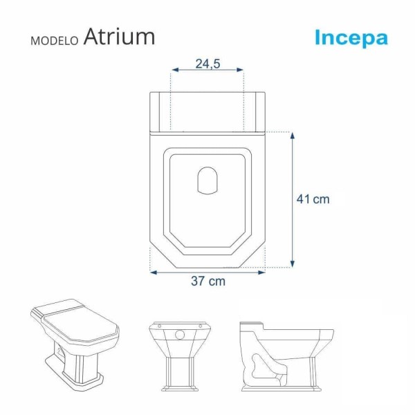 Encontraproduto.com.br - Tampa de Vaso Poliester Atrium Biscuit para bacia Incepa Com Ferragem Dourada