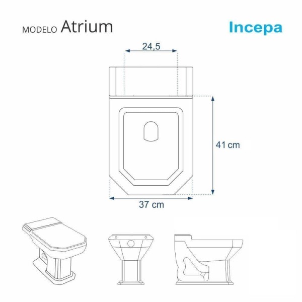 Encontraproduto.com.br - Tampa de Vaso Poliester Atrium Biscuit para bacia Incepa Com Ferragem Dourada