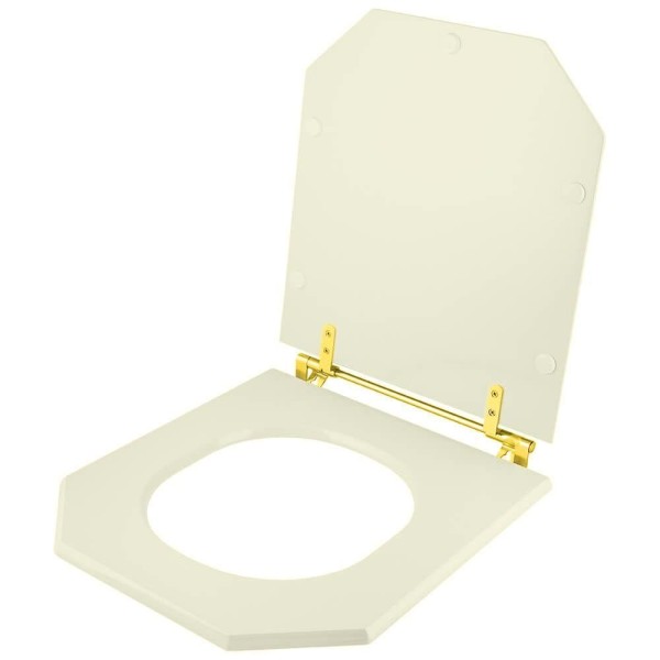 Encontraproduto.com.br - Tampa de Vaso Poliester Atrium Biscuit para bacia Incepa Com Ferragem Dourada