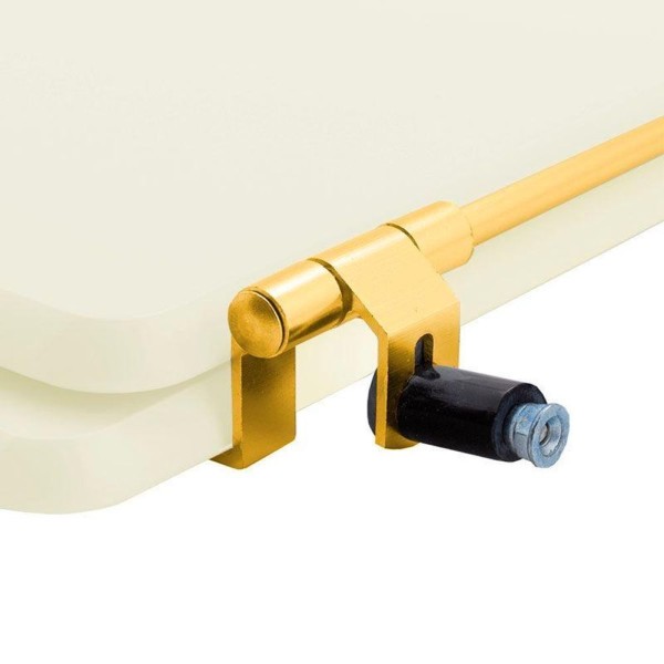 Encontraproduto.com.br - Tampa de Vaso Poliester Atrium Biscuit para bacia Incepa Com Ferragem Dourada