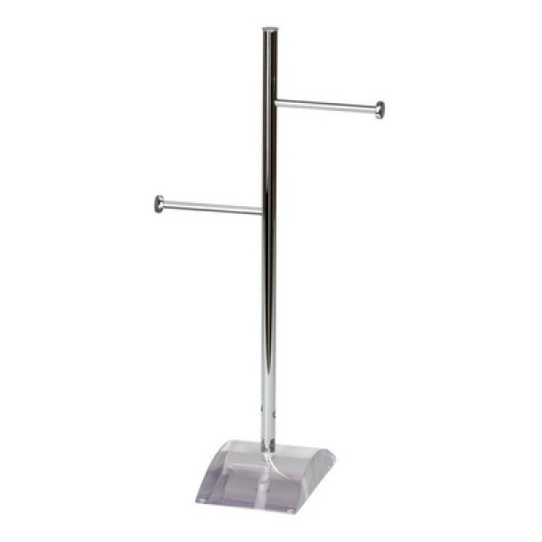 Encontraproduto.com.br - Porta Papel Higienico (papeleira) para 2 rolos - Base curva cor Cristal - Pontto Lavabo
