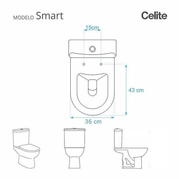 Encontraproduto.com.br - Tampa de Vaso Poliéster Smart Branco para Bacia Celite