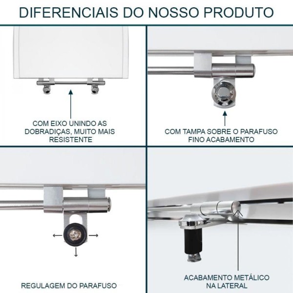 Encontraproduto.com.br - Tampa de Vaso Poliéster Smart Branco para Bacia Celite