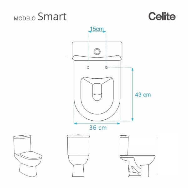 Encontraproduto.com.br - Tampa de Vaso Poliéster Smart Branco para Bacia Celite