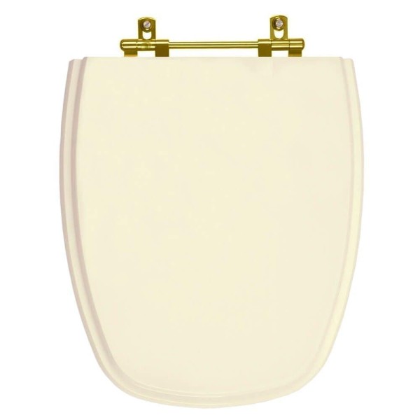 Encontraproduto.com.br - Tampa de Vaso Monte Carlo Creme para bacia Deca Com Ferragem Dourada