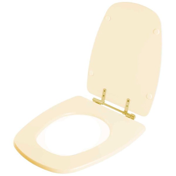 Encontraproduto.com.br - Tampa de Vaso Monte Carlo Creme para bacia Deca Com Ferragem Dourada