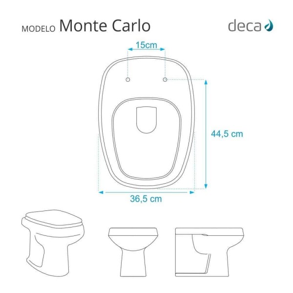 Encontraproduto.com.br - Tampa de Vaso Monte Carlo Creme para bacia Deca Com Ferragem Dourada