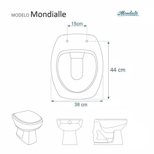 Encontraproduto.com.br - Assento Sanitário Almofadado Hawaii Branco para vaso Mondialle