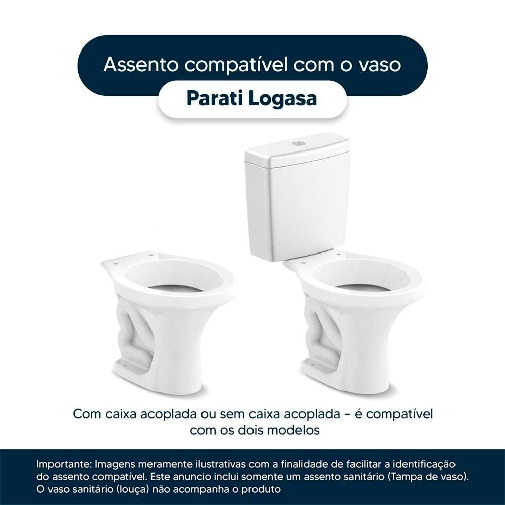 Encontraproduto.com.br - Assento Sanitario Poliester Com Amortecedor Parati Branco Para Vaso Logasa