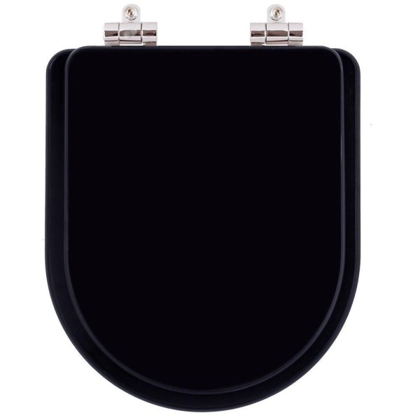 Encontraproduto.com.br - Assento Sanitário Poliester Soft Close Carrara Preto Fosco para vaso Deca