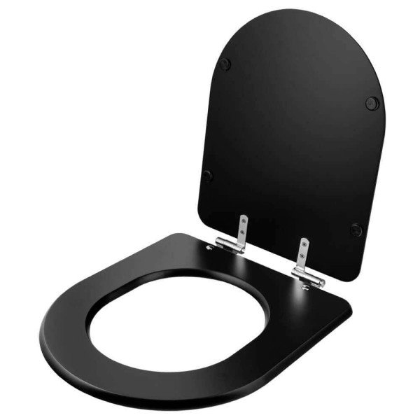 Encontraproduto.com.br - Assento Sanitário Poliester Soft Close Carrara Preto Fosco para vaso Deca