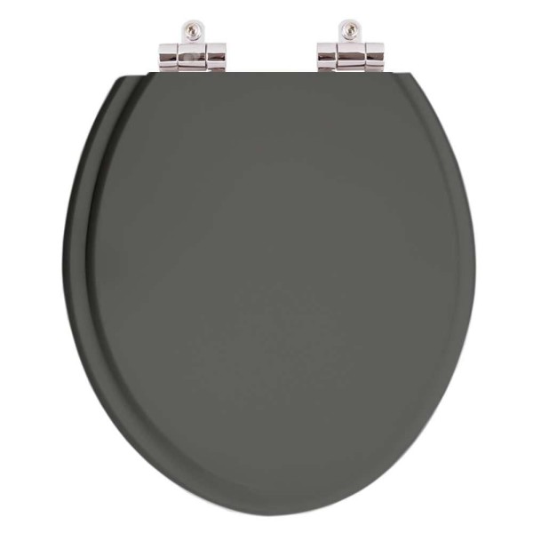 Encontraproduto.com.br - Assento Sanitário Poliester Soft Close Convencional / Oval Cinza Plus (cinza Escuro) Para Vaso Hervy