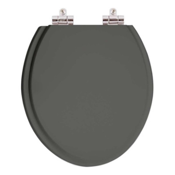 Encontraproduto.com.br - Assento Sanitário Poliester Soft Close Convencional / Oval Cinza Plus (cinza Escuro) Para Vaso Hervy