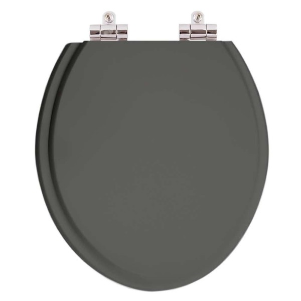 Encontraproduto.com.br - Assento Sanitário Poliester Soft Close Convencional / Oval Cinza Plus (cinza Escuro) Para Vaso Hervy