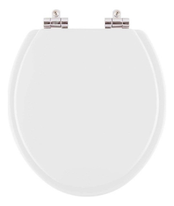 Encontraproduto.com.br - Assento Sanitario Poliester com Amortecedor Lirio Branco para Vaso Celite