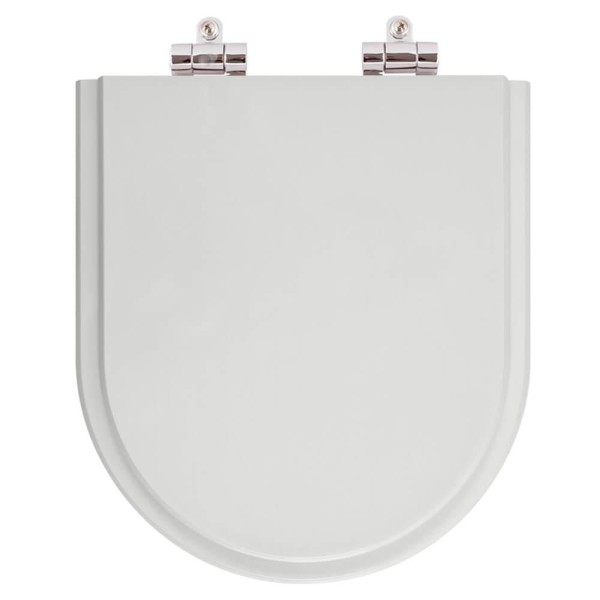 Encontraproduto.com.br - Assento Sanitario Poliester com Amortecedor Riviera Cinza Prata para Vaso Celite